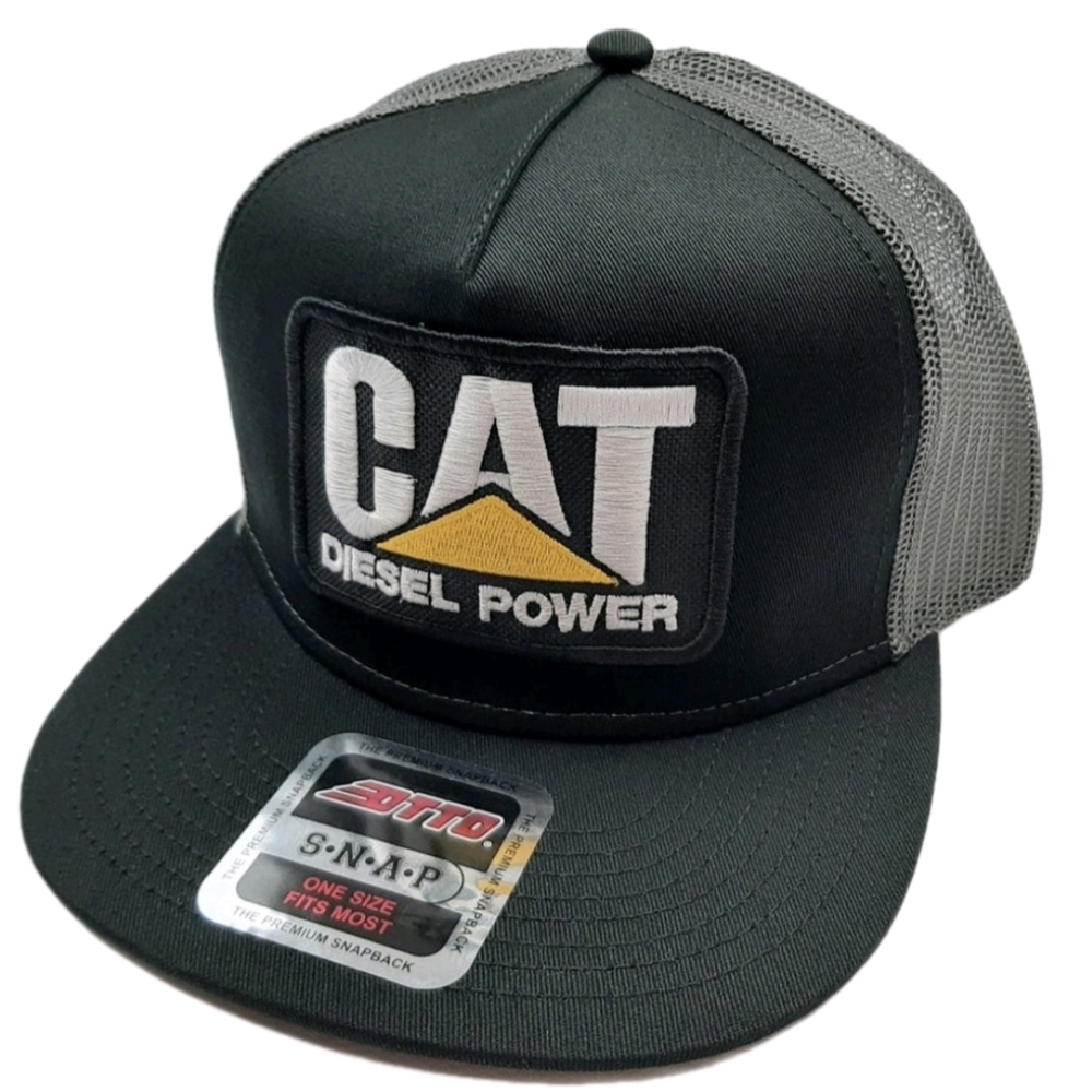 Handcrafted Caterpillar CAT Diesel Power Embroidered Flat Bill Heavy Equipment
